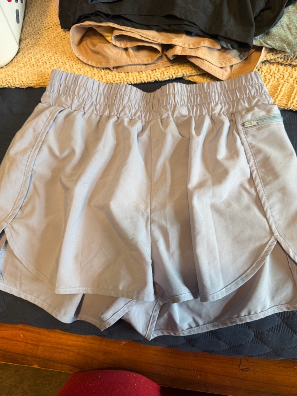 Light Gray Women’s Elastic Waist Active Shorts
